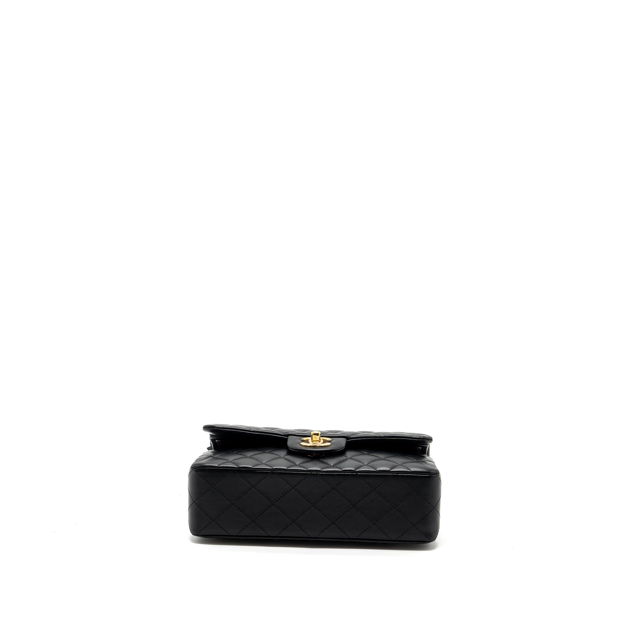 CHANEL SMALL CLASSIC DOUBLE FLAP LAMBSKIN BLACK GHW (MICROCHIP)