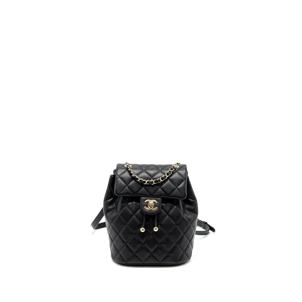 CHANEL 23S MINI BACKPACK CAVIAR BLACK LGHW (MICROCHIP)