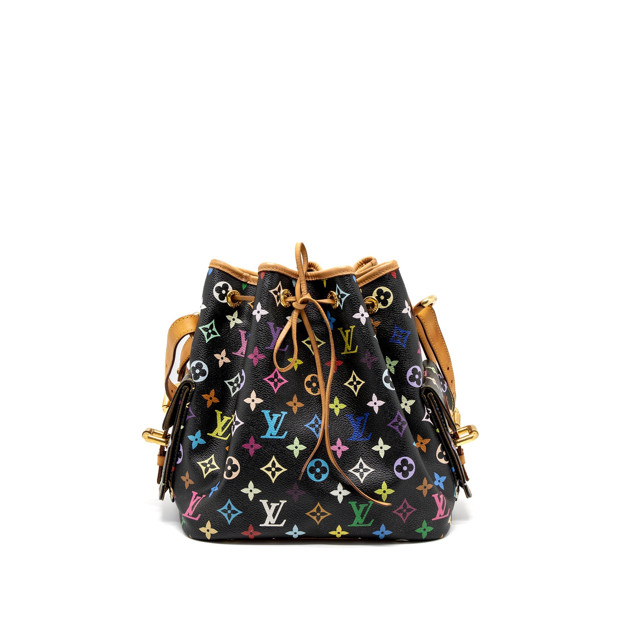LOUIS VUITTON PETIT NOE BLACK MULTICOLOUR MONOGRAM CANVAS GHW