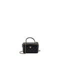 CHANEL TOP HANDLE LONG VANITY WITH CHAIN LAMBSKIN BLACK LGHW(MICROCHIP)