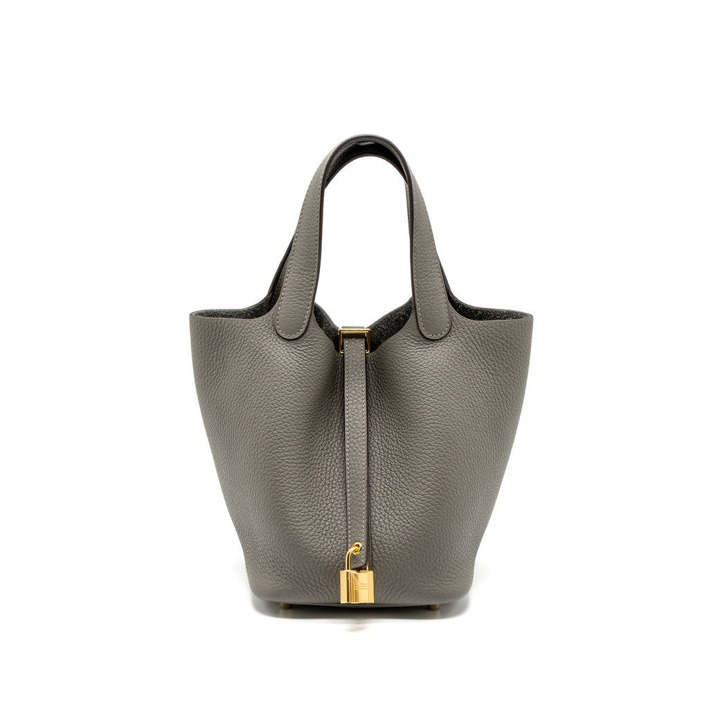 HERMES PICOTIN 18 CLEMENCE GRIS MEYER GHW