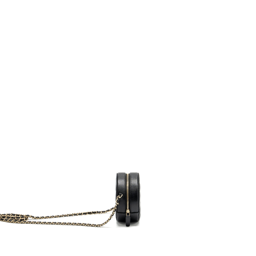 CHANEL ROUND CLUTCH WITH CHAIN CAVIAR BLACK LGHW