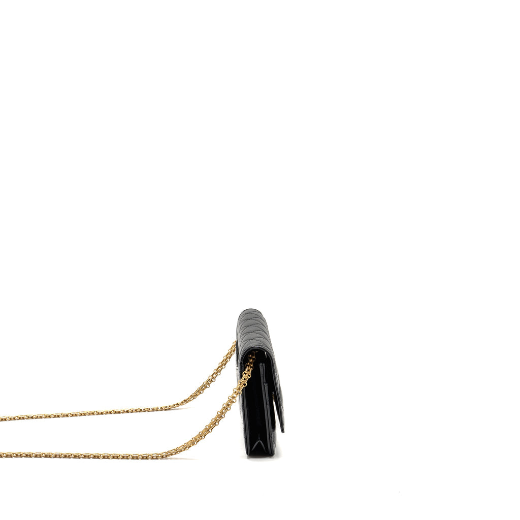 CHANEL 2.55 REISSUE WALLET ON CHAIN LAMBSKIN BLACK GHW (MICROCHIP)