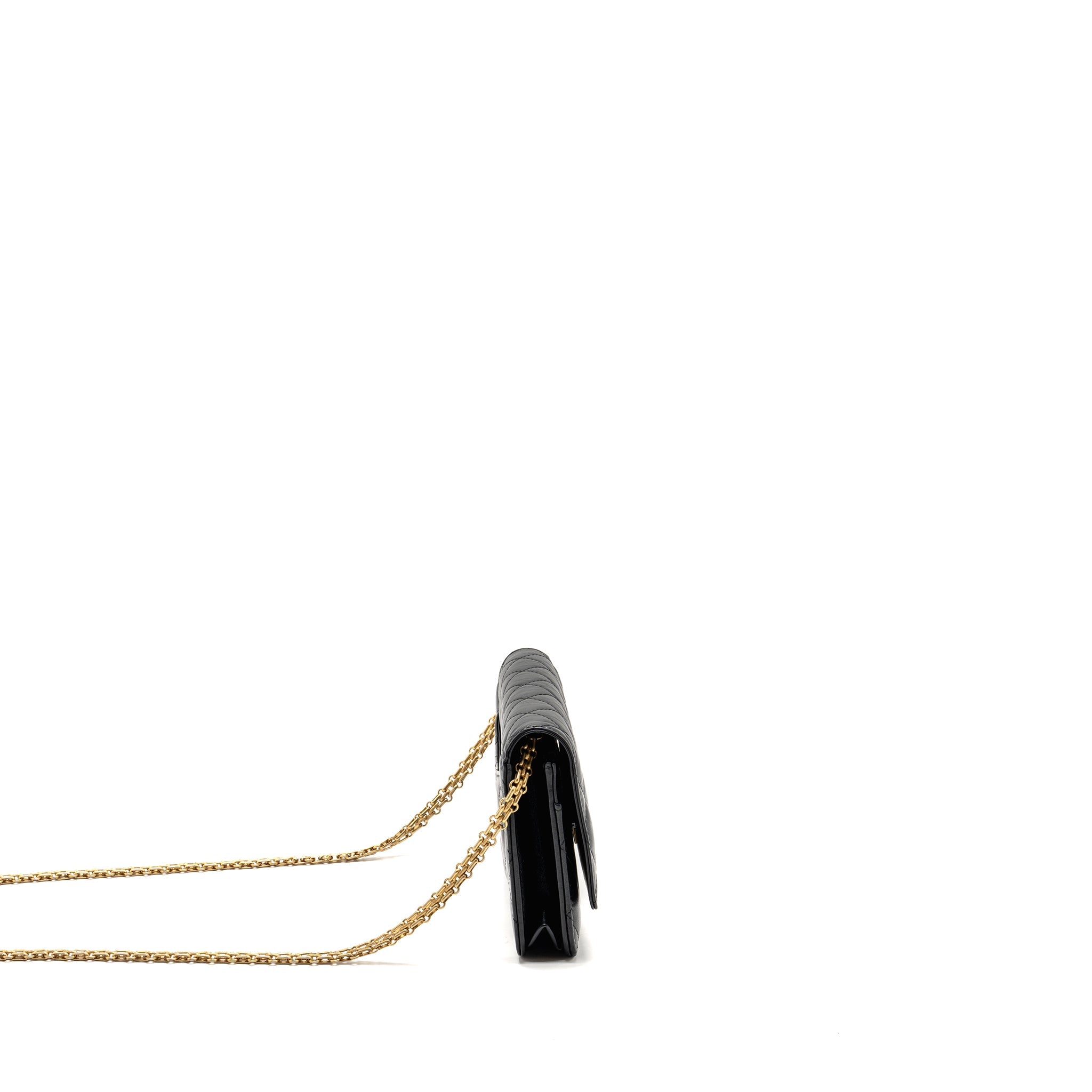 CHANEL 2.55 REISSUE WALLET ON CHAIN LAMBSKIN BLACK GHW (MICROCHIP)