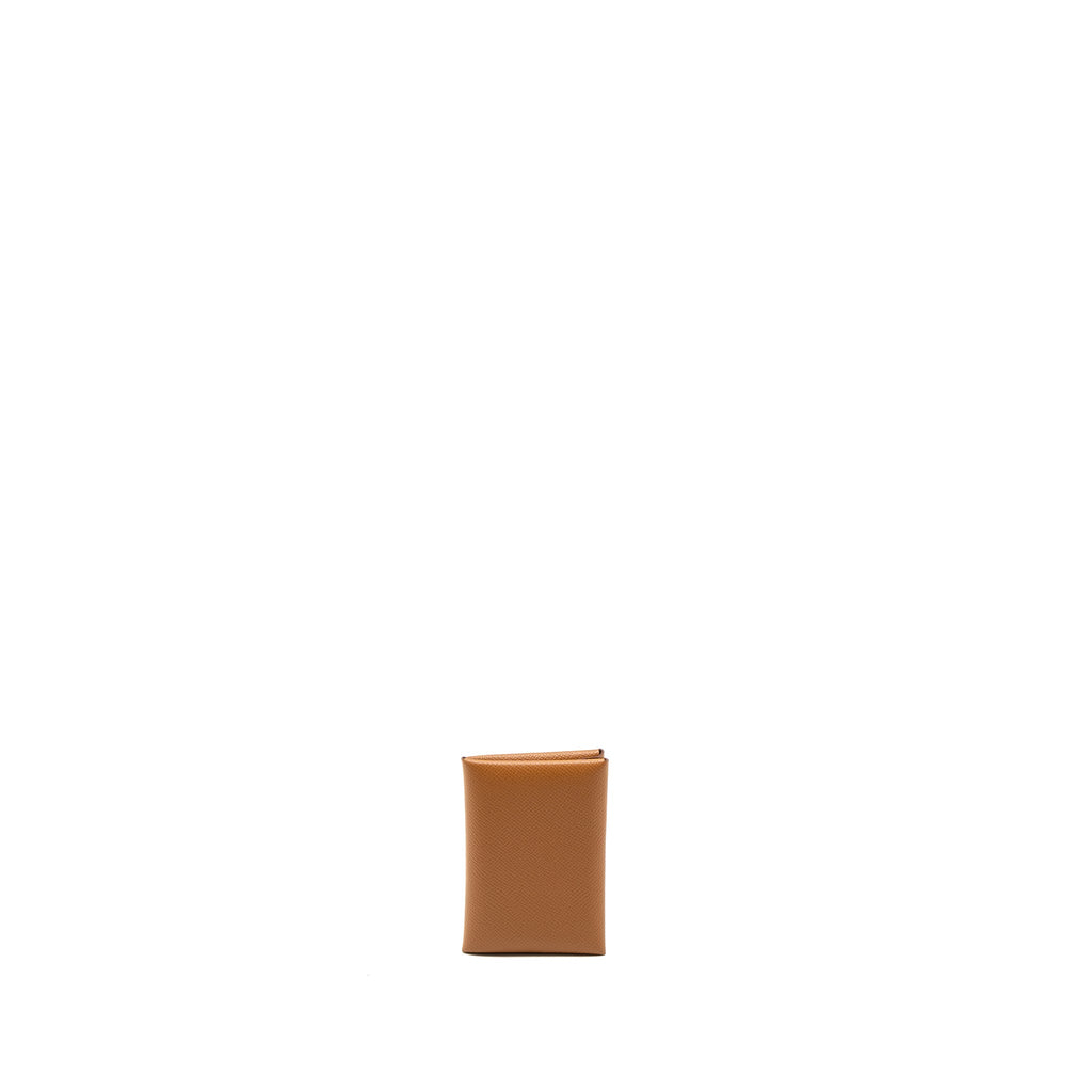 HERMES CALVI DUO CARDHOLDER EPSOM GOLD SHW