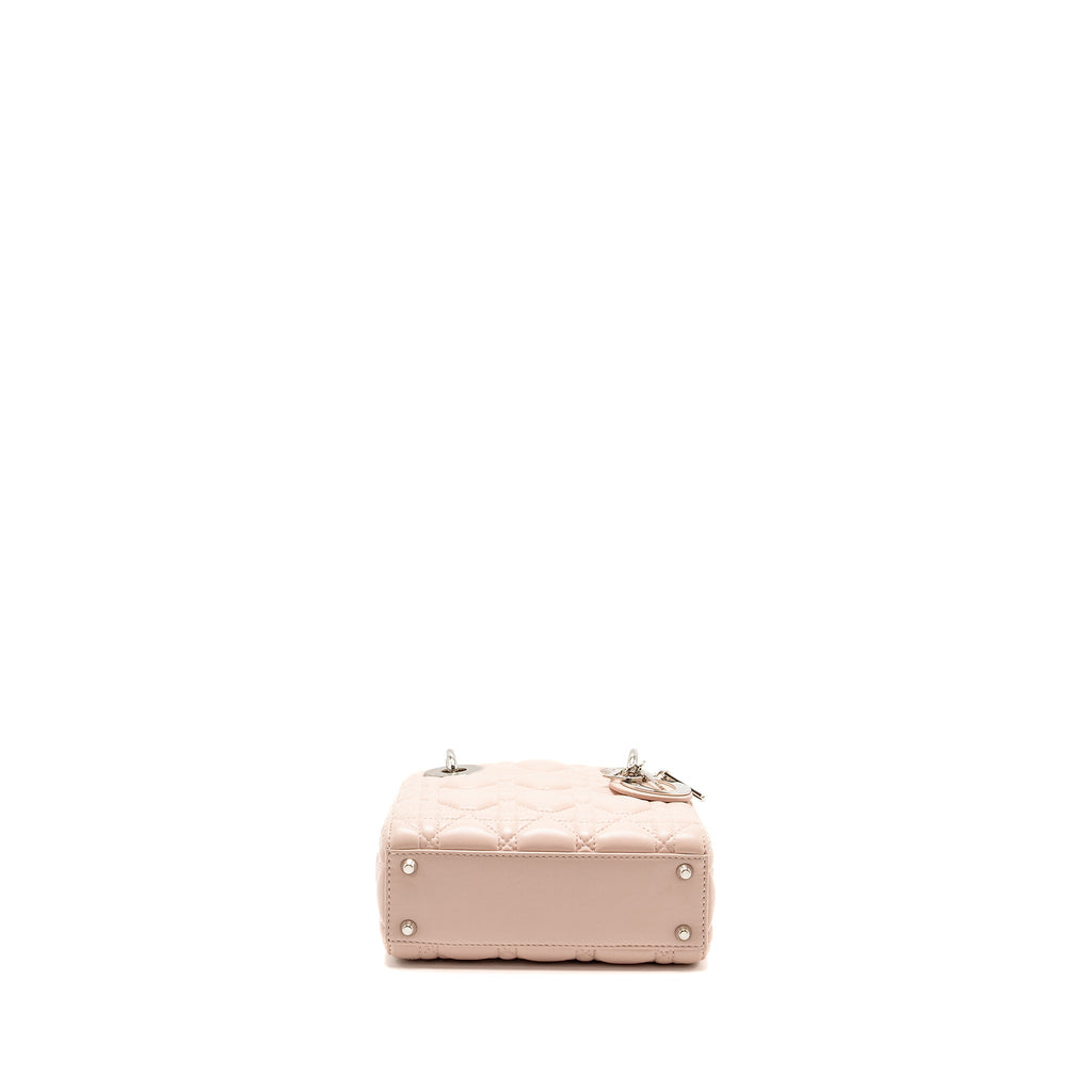 DIOR MINI LADY DIOR CRYSTAL STRAP LIMITED EDITION LAMBSKIN LIGHT PINK SHW