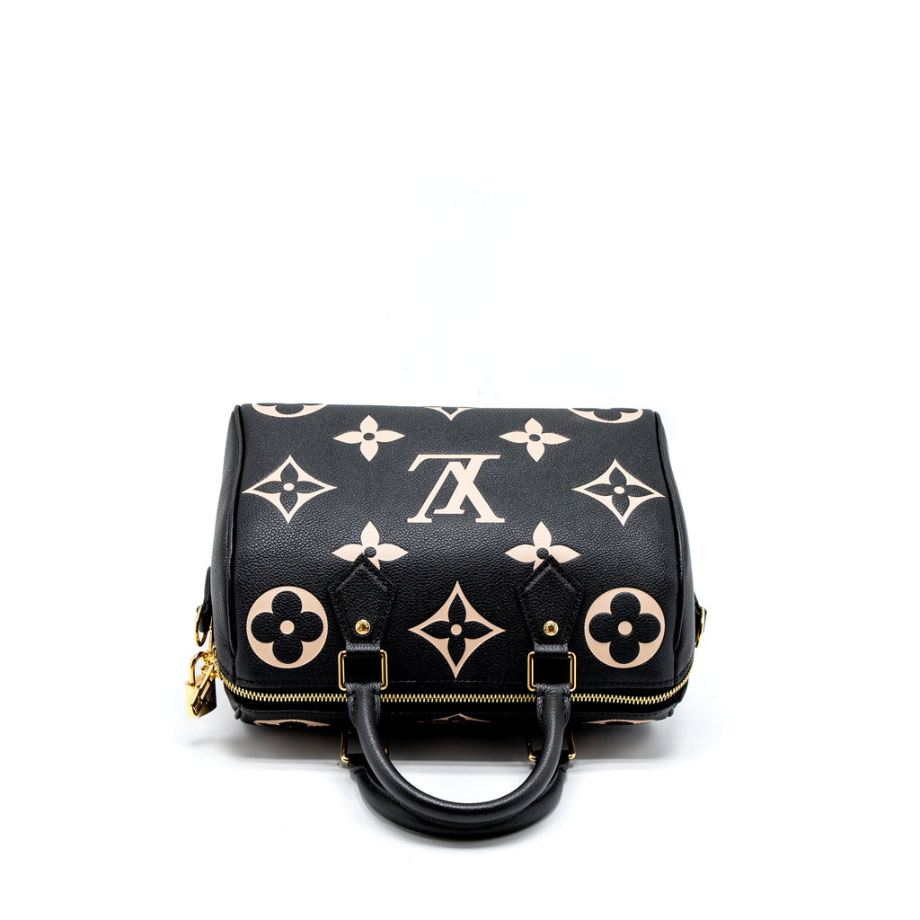 LOUIS VUITTON SPEEDY BANDOULIERE 25 BICOLOUR MONOGRAM EMPREINTE GHW (NEW VERSION)