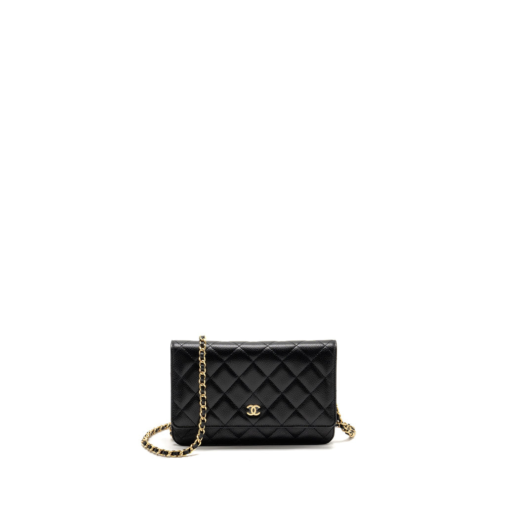 CHANEL CLASSIC WALLET ON CHAIN CAVIAR BLACK GHW(MICROCHIP)