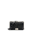 CHANEL MEDIUM BOY BAG TWEED/CALFSKIN BLACK/MULTICOLOUR SHW