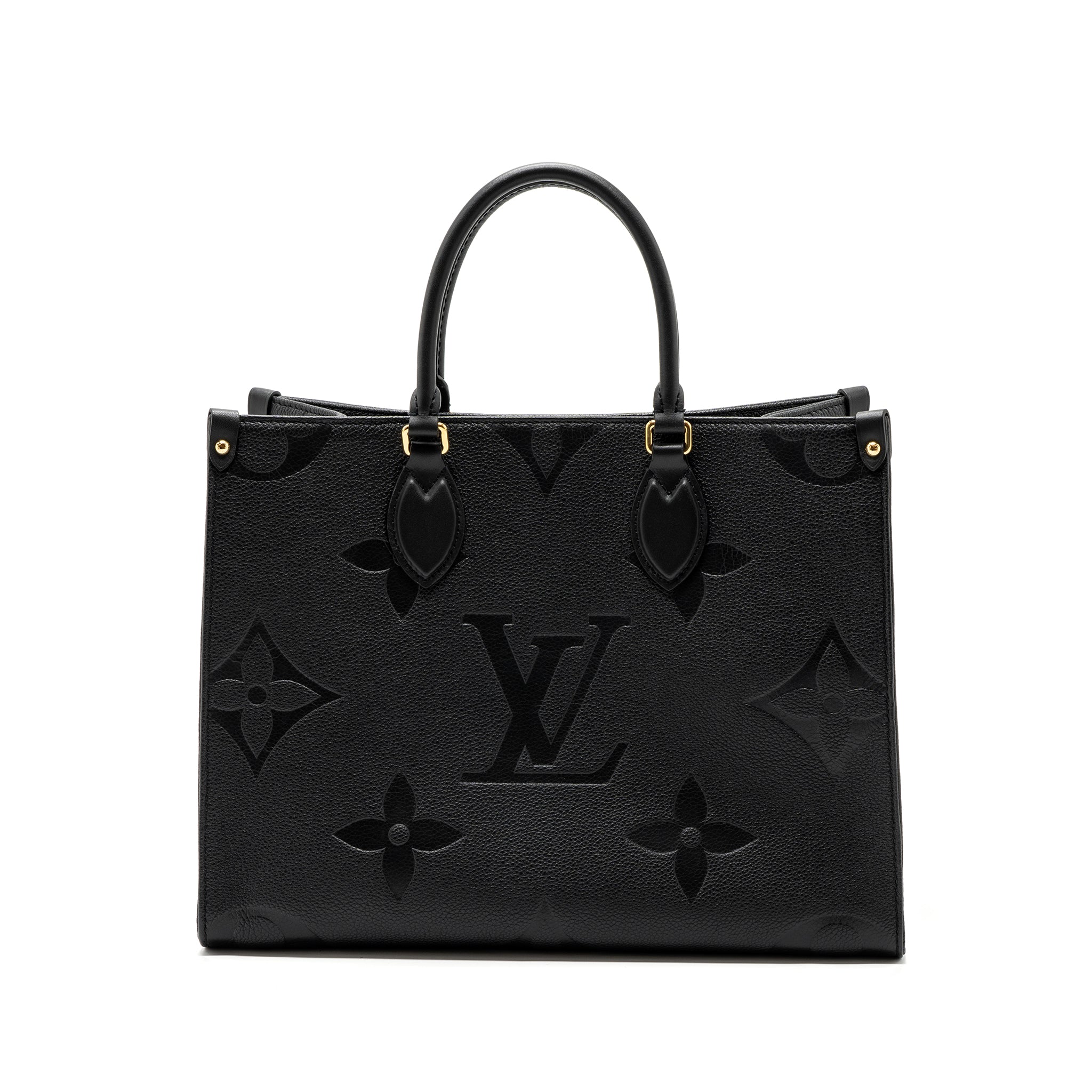 LOUIS VUITTON ONTHEGO MM MONOGRAM EMPRENITE BLACK GHW (NEW VERSION)