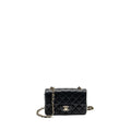 CHANEL MINI RECTANGULAR FLAP BAG LAMBSKIN BLACK LGHW (MICROCHIP)