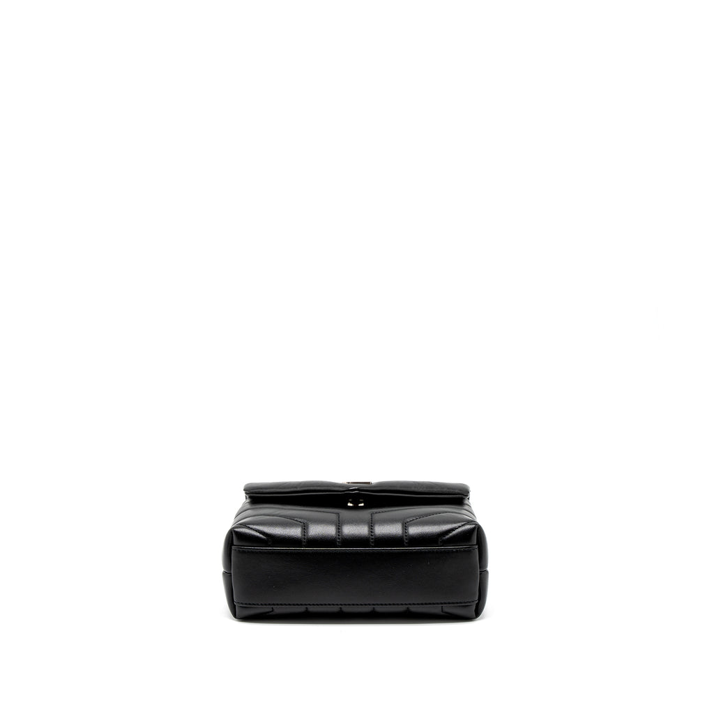SAINT LAURENT LOULOU TOY STRAP BAG CALFSKIN BLACK SHW