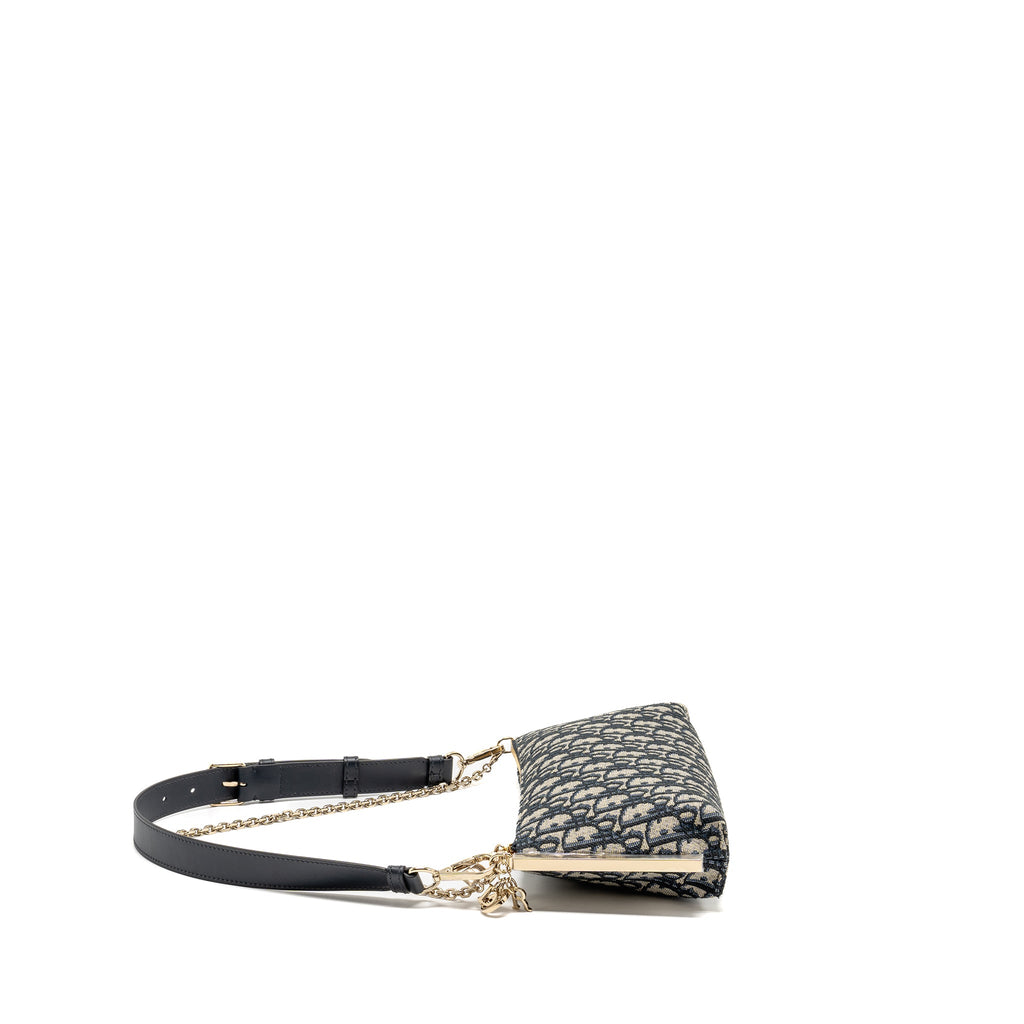 DIOR CLUB BAG BLUE OBLIQUE CANVAS LGHW