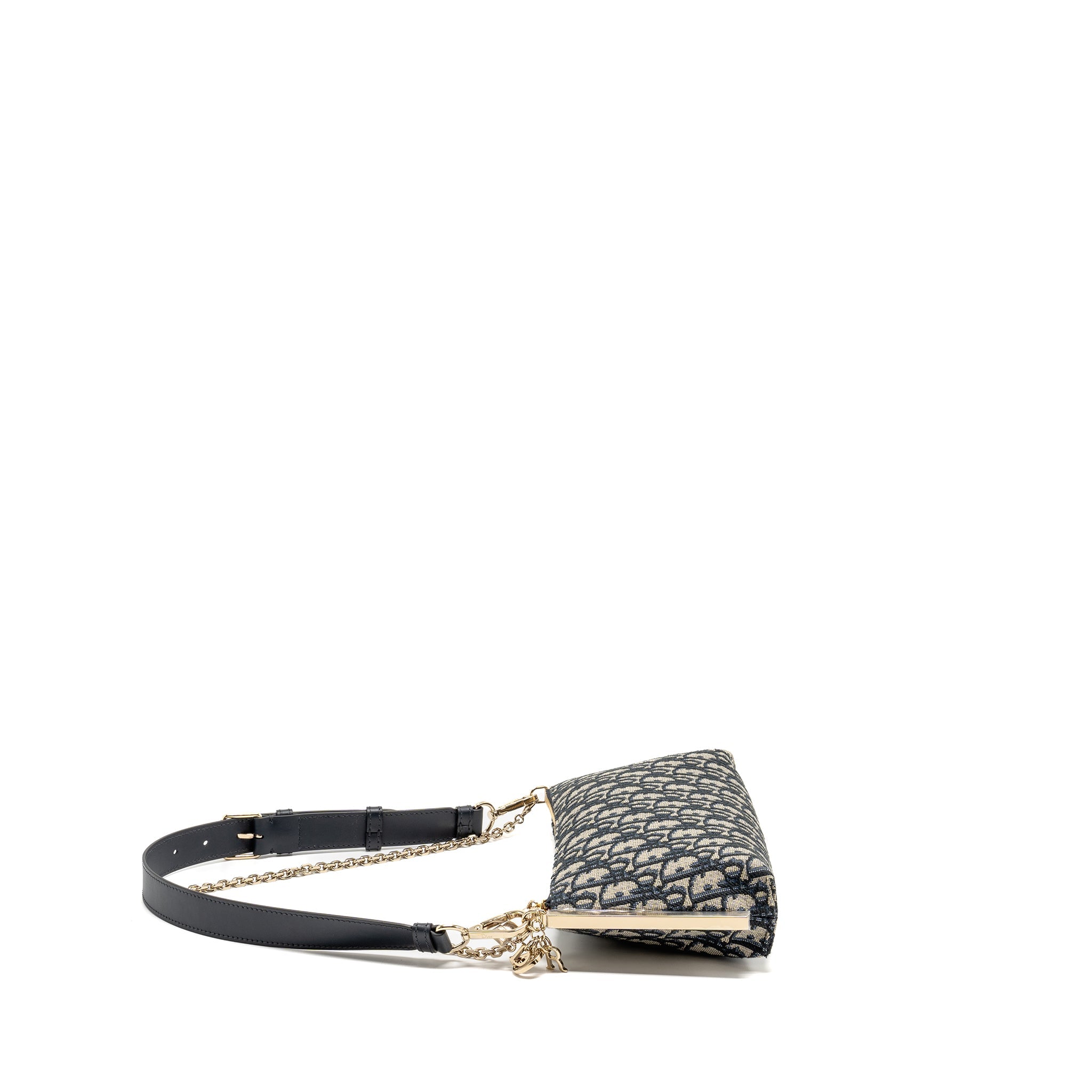 DIOR CLUB BAG BLUE OBLIQUE CANVAS LGHW