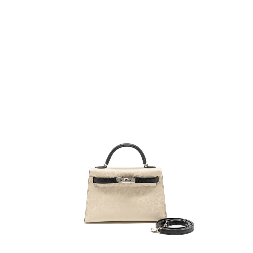 HERMES MINI KELLY II EPSOM CRAIE / BLACK SHW