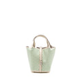 HERMES PICOTIN 18 LUCKY DAISY LOCK BAG SWIFT NATA/VERT/BLANC SHW