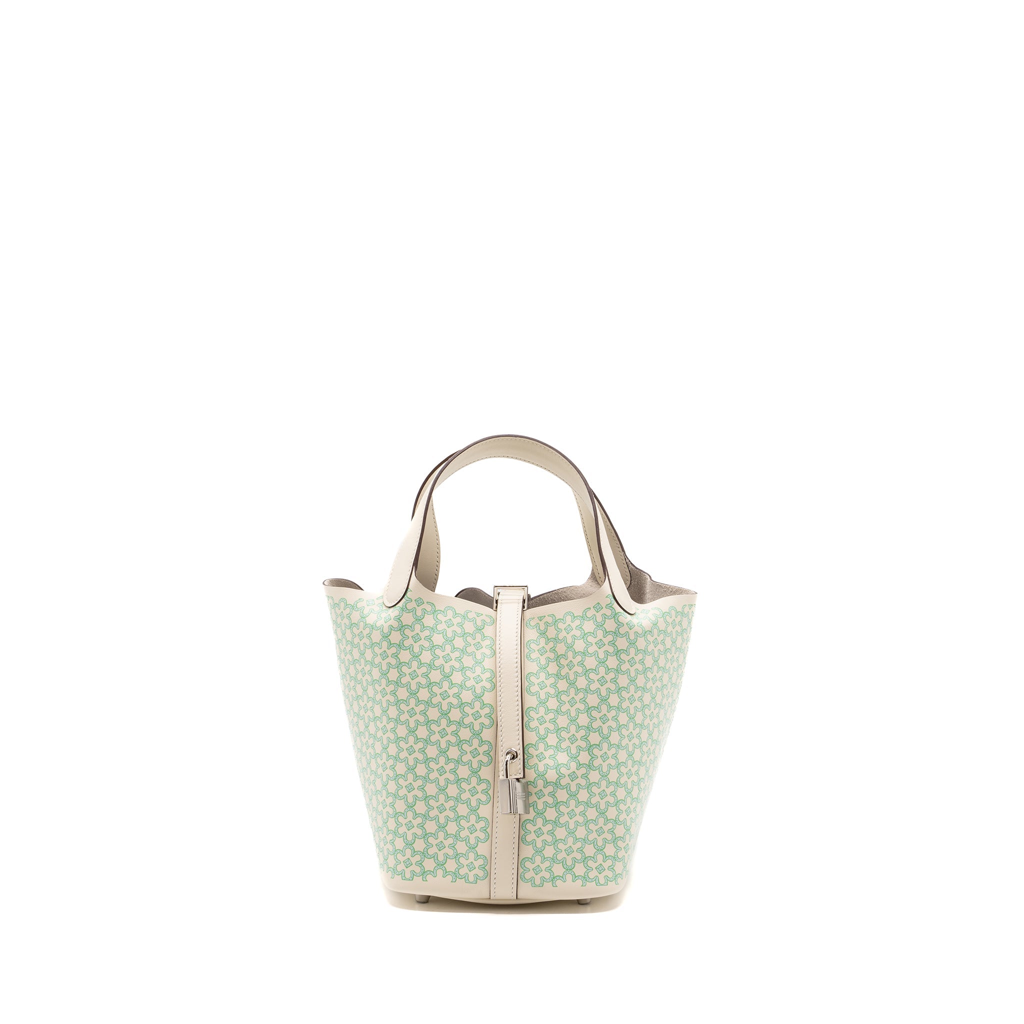 HERMES PICOTIN 18 LUCKY DAISY LOCK BAG SWIFT NATA/VERT/BLANC SHW