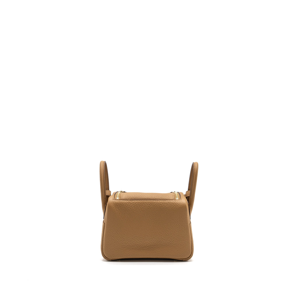 HERMES MINI LINDY CLEMENCE BISCUIT GHW