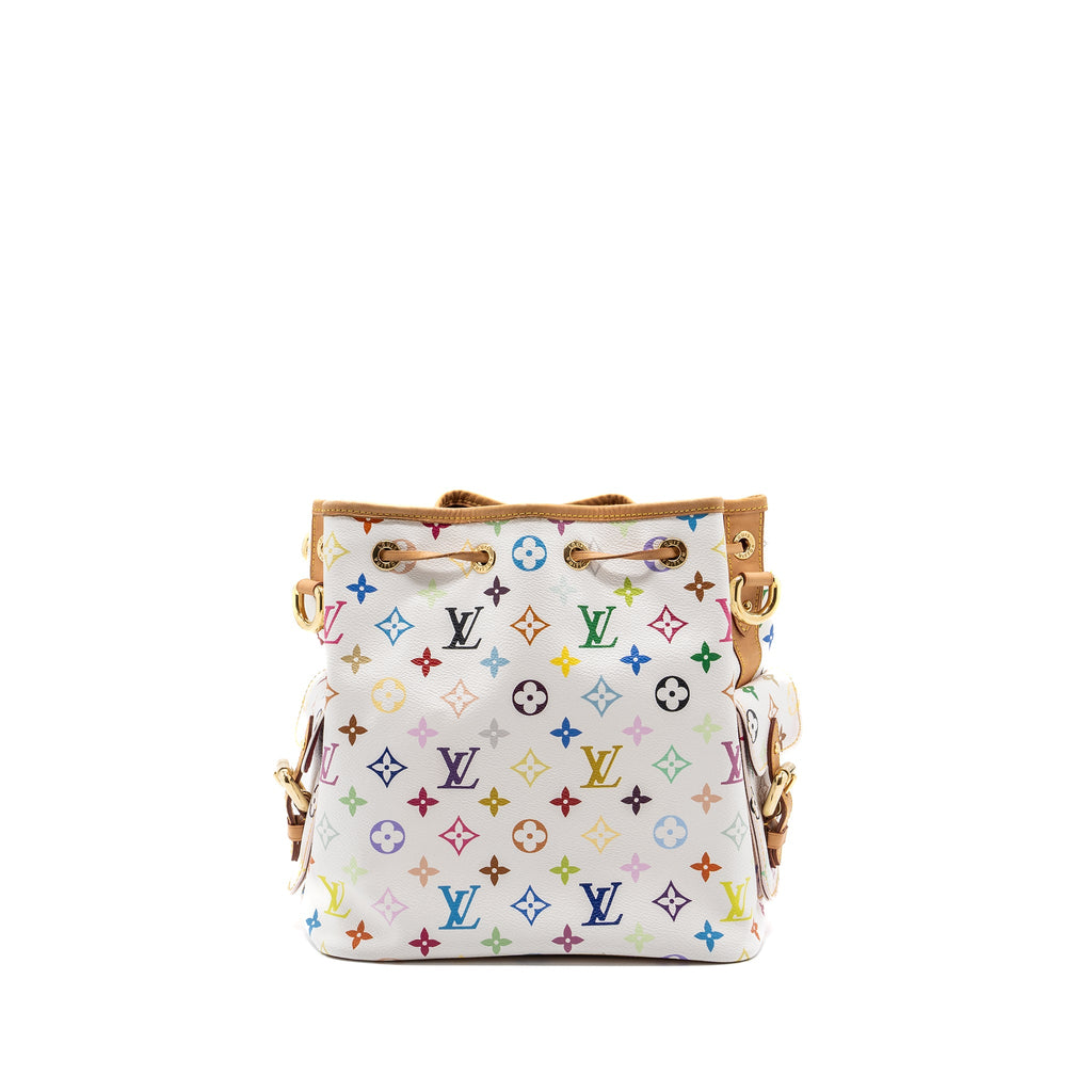 LOUIS VUITTON VINTAGE PETIT NOE SHOULDER BAG MULTICOLOUR MONOGRAM CANVAS WHITE GHW
