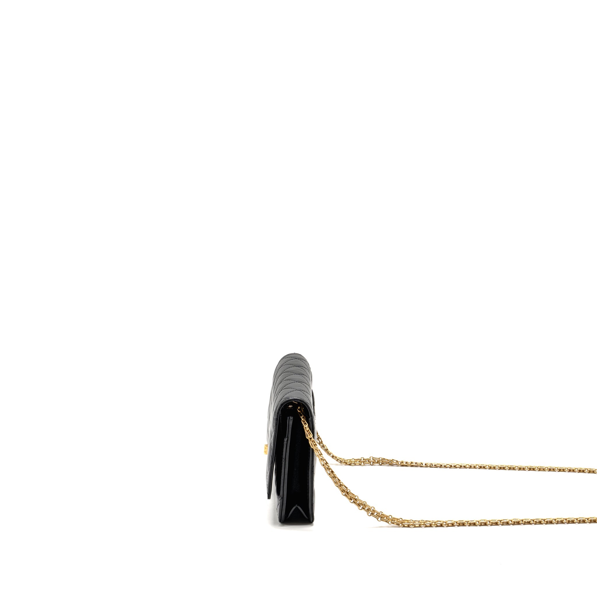 CHANEL 2.55 REISSUE WALLET ON CHAIN LAMBSKIN BLACK GHW (MICROCHIP)