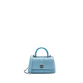 CHANEL SMALL COCO HANDLE PYTHON LIGHT BLUE RUTHENIUM HARDWARE