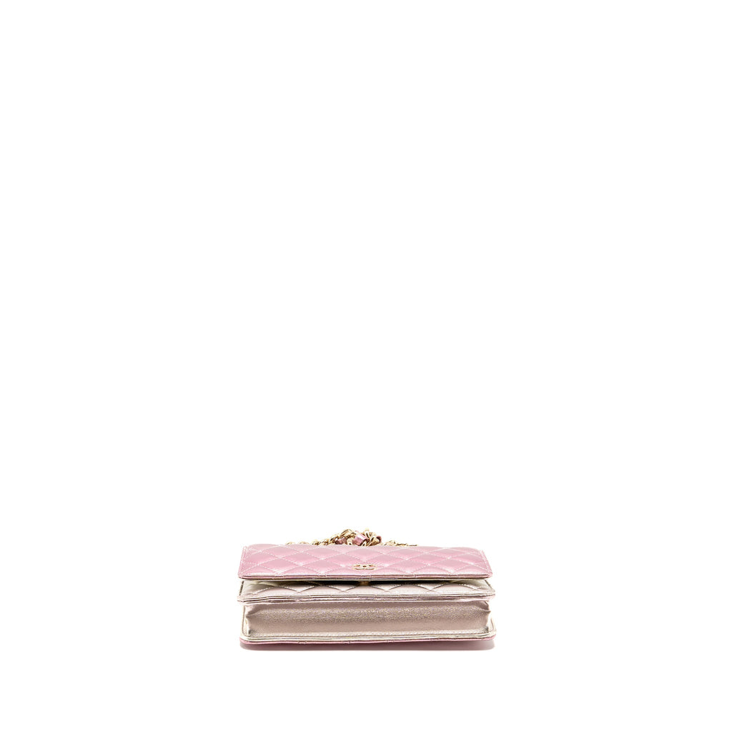 CHANEL 21K WALLET ON CHAIN IRIDESCENT LAMBSKIN LGHW (MICROCHIP)
