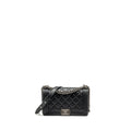 CHANEL MEDIUM BOY BAG CALFSKIN BLACK RUTHENIUM HARDWARE