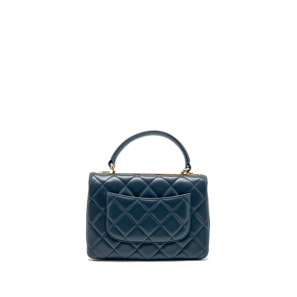 CHANEL SMALL TRENDY CC FLAP BAG LAMBSKIN BLUE LGHW