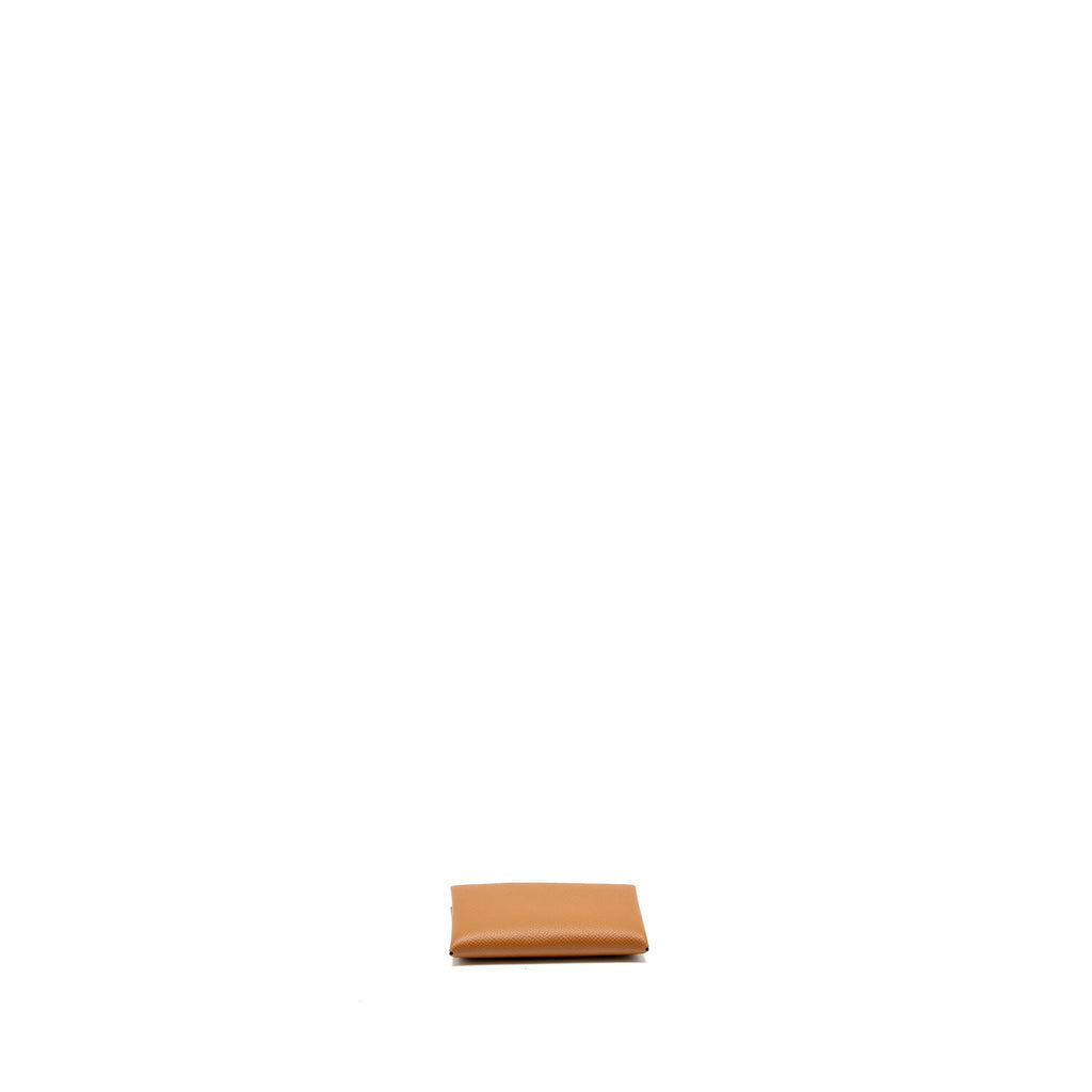 HERMES CALVI CARDHOLDER EPSOM GOLD SHW
