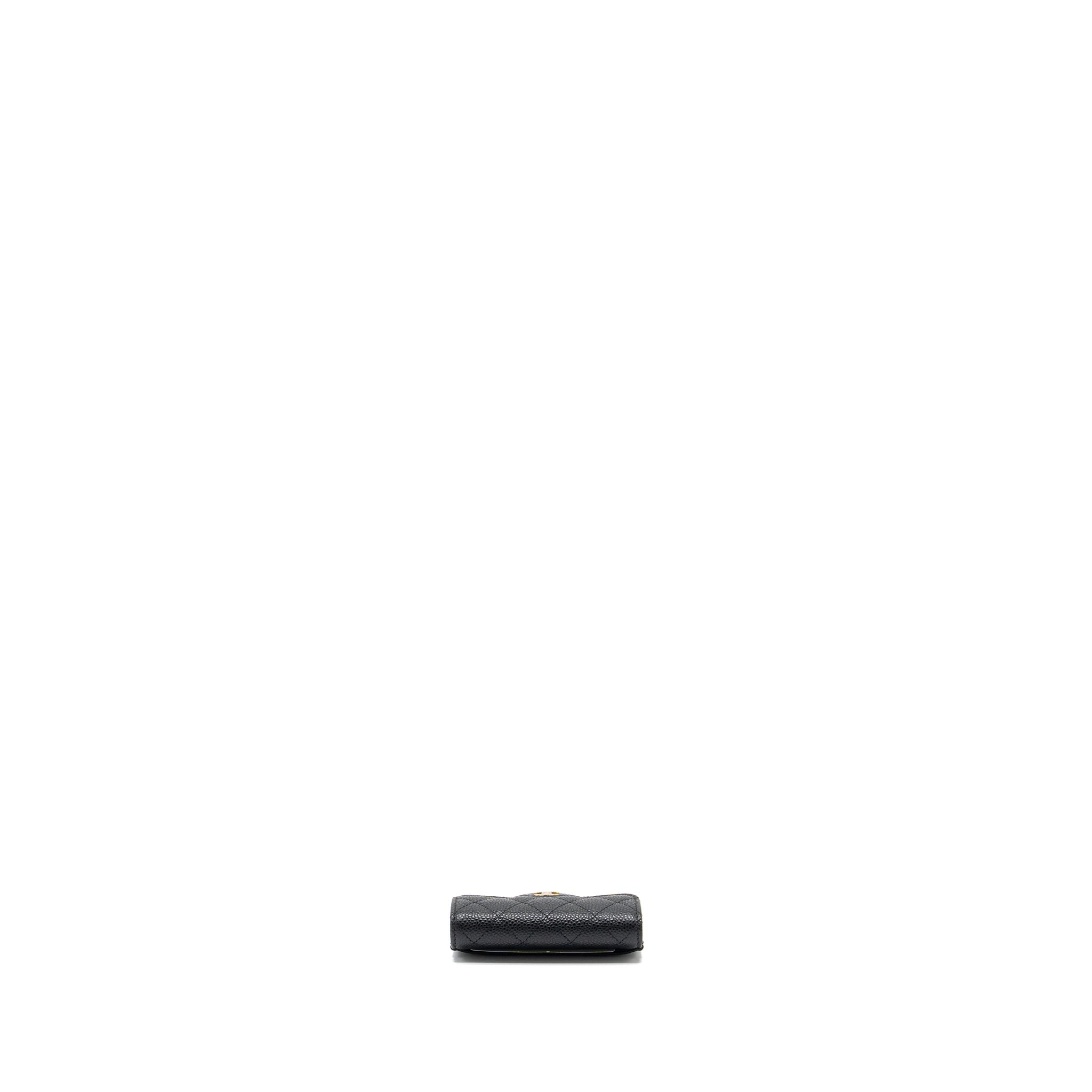 CHANEL CLASSIC FLAP CARD HOLDER CAVIAR BLACK GHW (MICROCHIP)