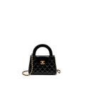CHANEL MINI KELLY SHOPPING TOTE BAG CALFSKIN BLACK GHW (MICROCHIP)