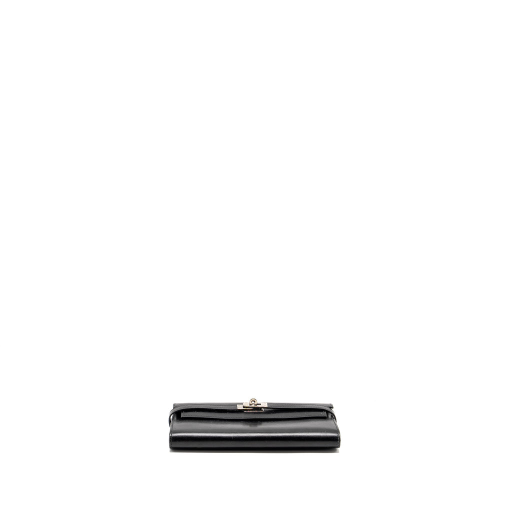 HERMES KELLY LONG WALLET BOX BLACK SHW