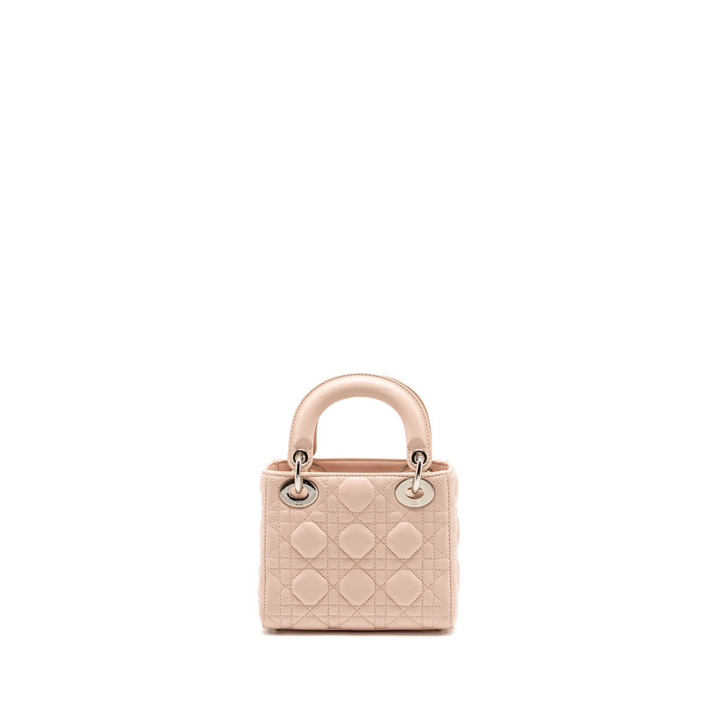 DIOR MINI LADY DIOR CRYSTAL STRAP LIMITED EDITION LAMBSKIN LIGHT PINK SHW