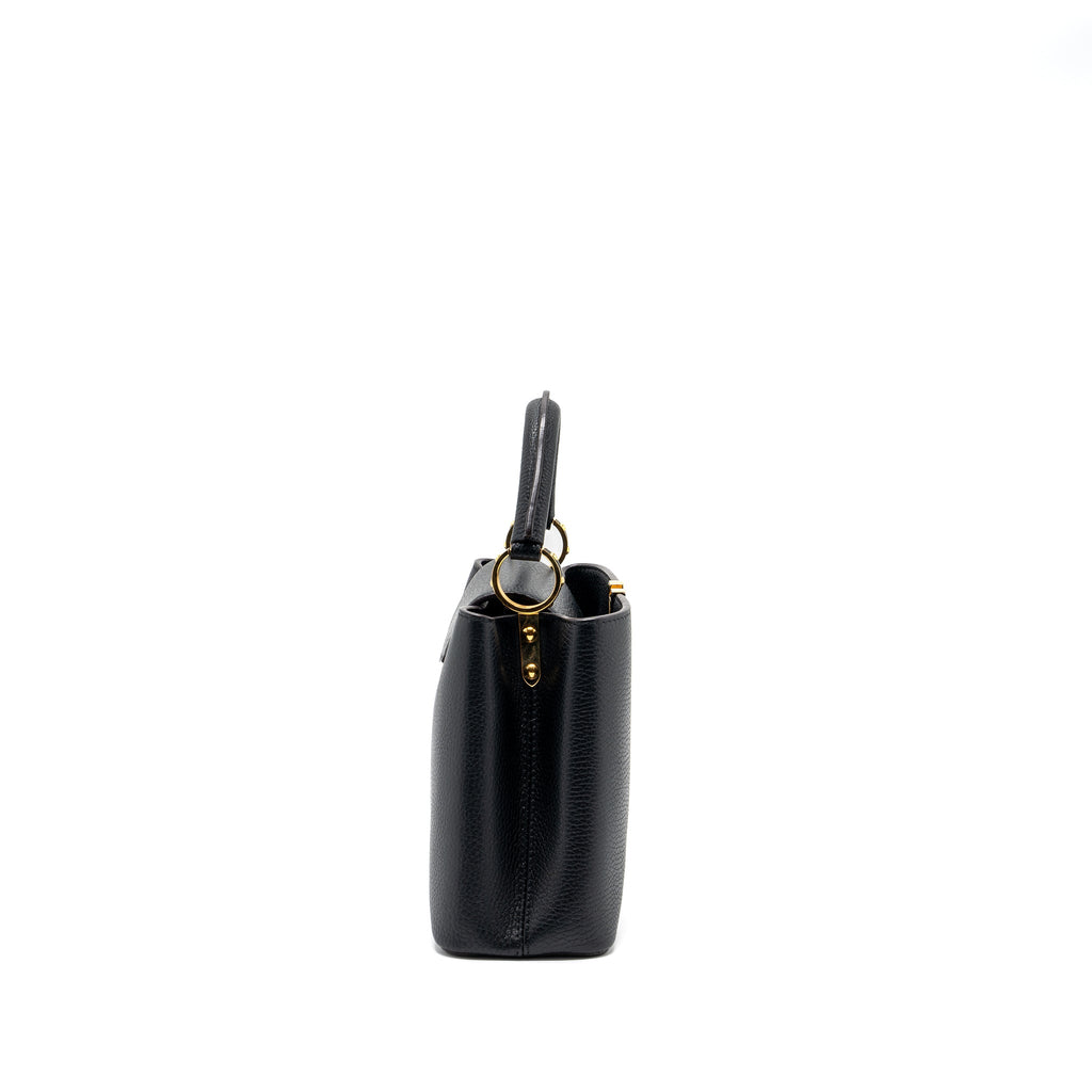 LOUIS VUITTON CAPUCINES BB TAURILLON BLACK / PINK GHW