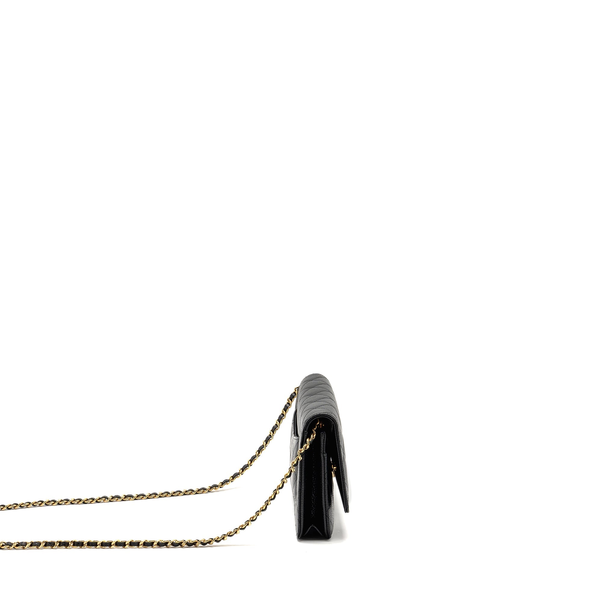 CHANEL CLASSIC WALLET ON CHAIN CAVIAR BLACK GHW(MICROCHIP)