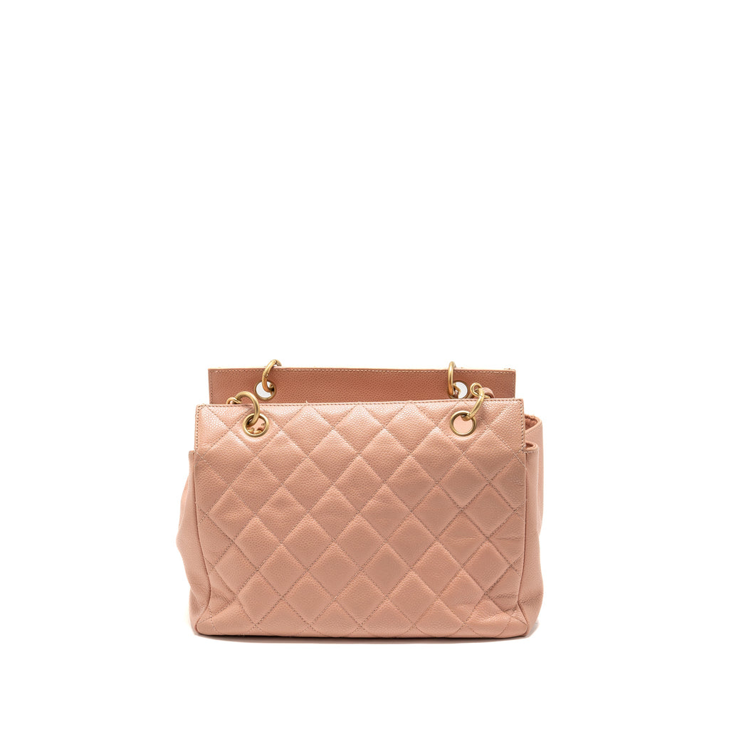 CHANEL PETITE TIMELESS TOTE CHAIN BAG QUILTED CAVIAR PINK GHW