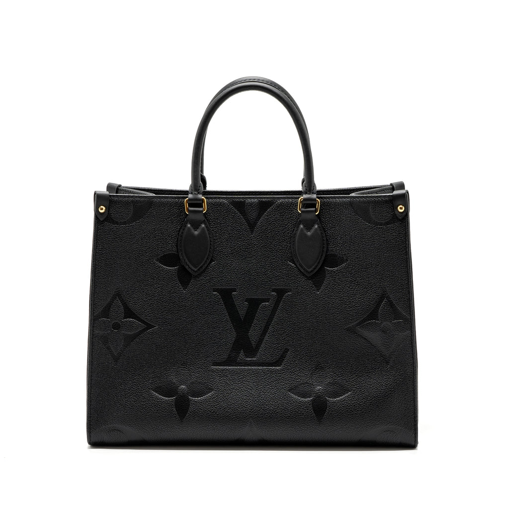 LOUIS VUITTON ONTHEGO MM MONOGRAM EMPRENITE BLACK GHW (NEW VERSION)