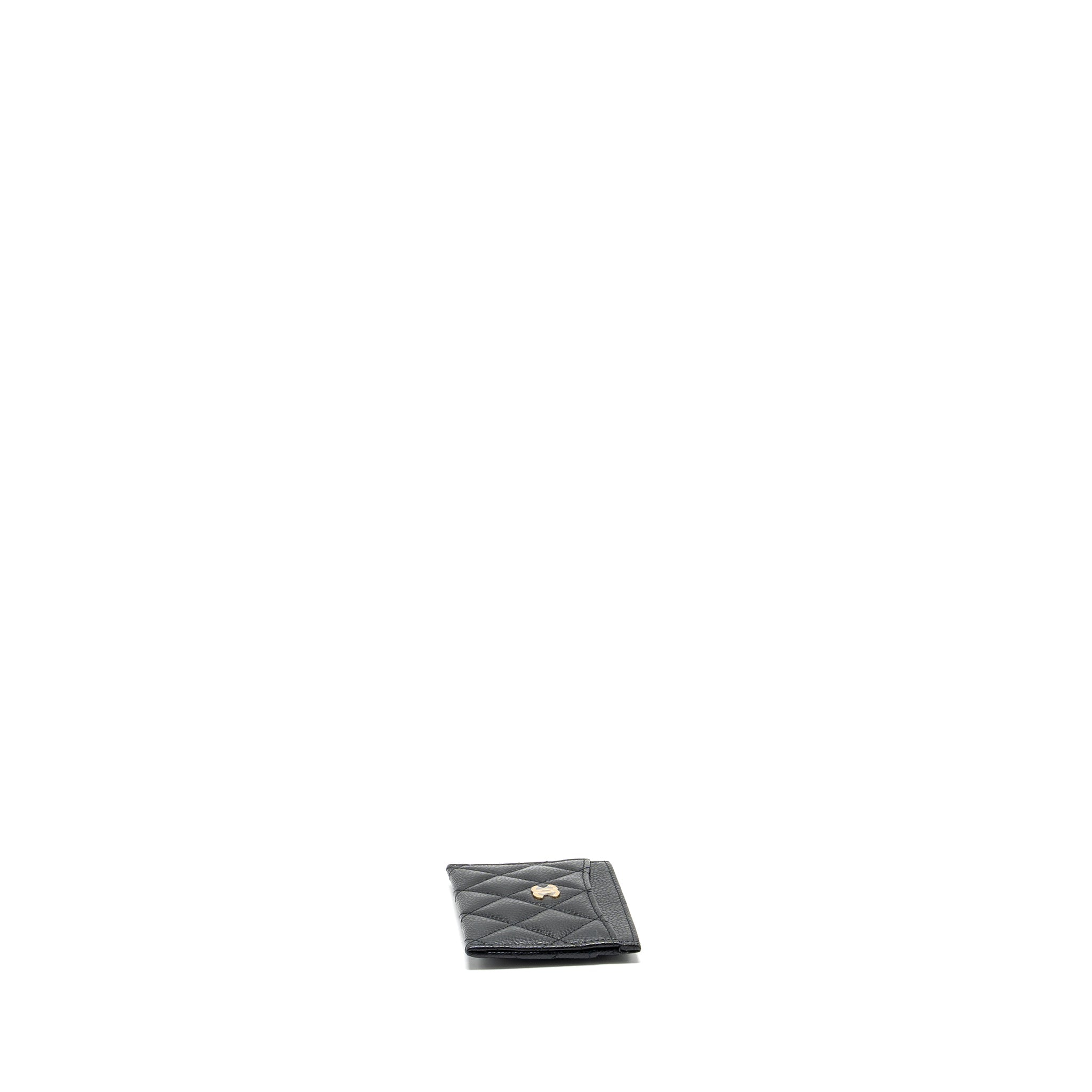 CHANEL CLASSIC CARD HOLDER CAVIAR BLACK GHW (MICROCHIP)