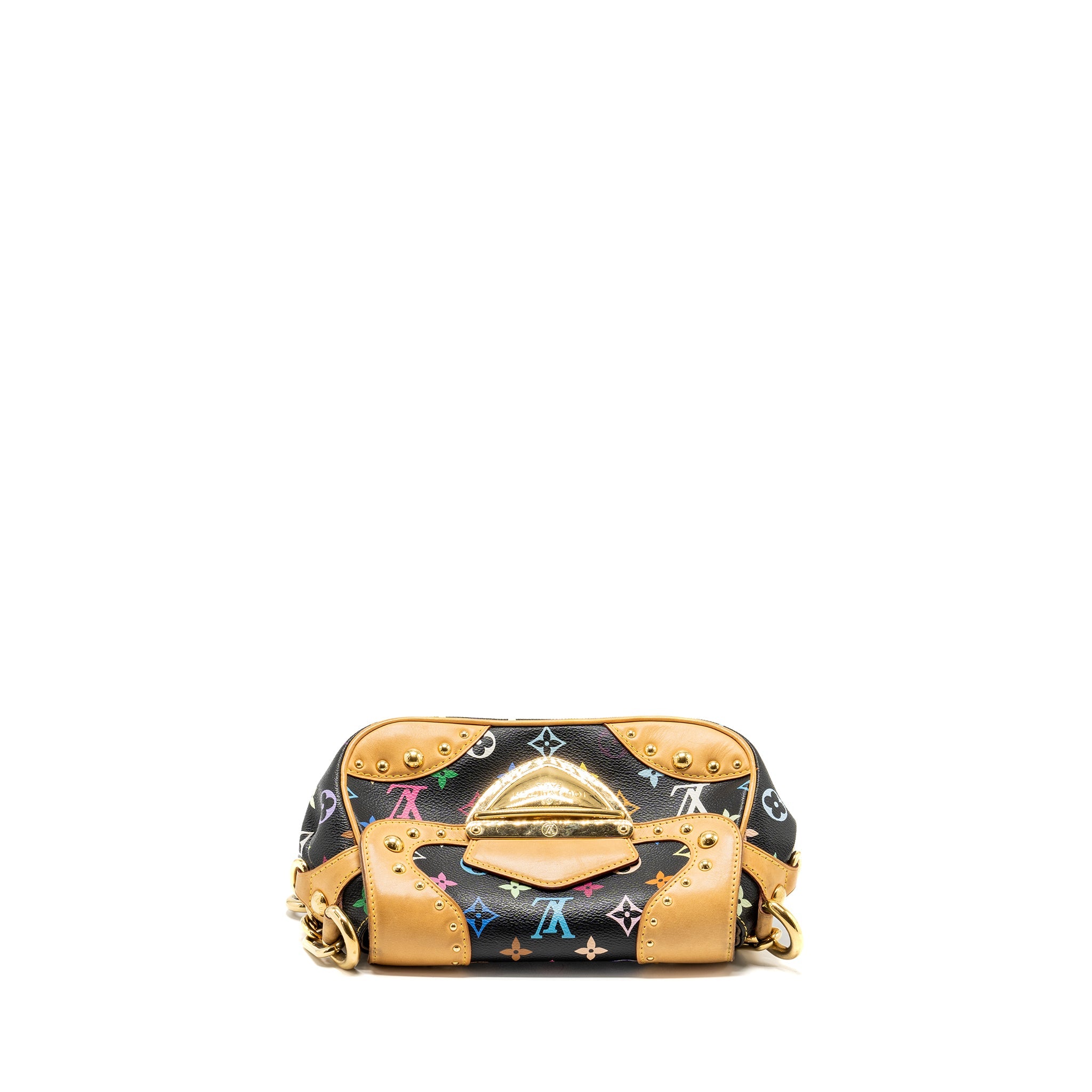 LOUIS VUITTON VINTAGE SHOULDER BAG BLACK/MULTICOLOUR MONOGRAM CANVAS GHW