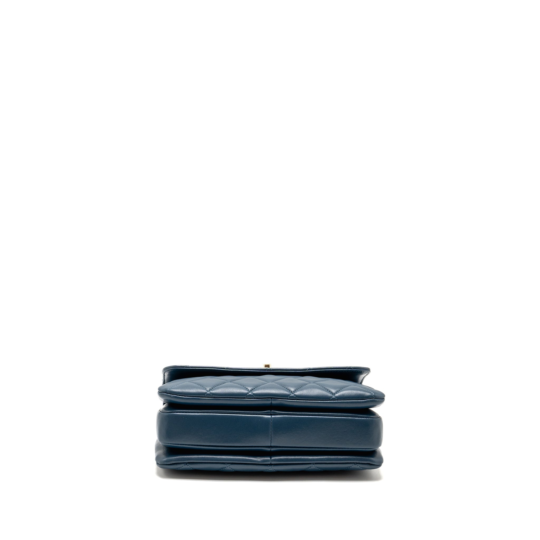 CHANEL SMALL TRENDY CC FLAP BAG LAMBSKIN BLUE LGHW