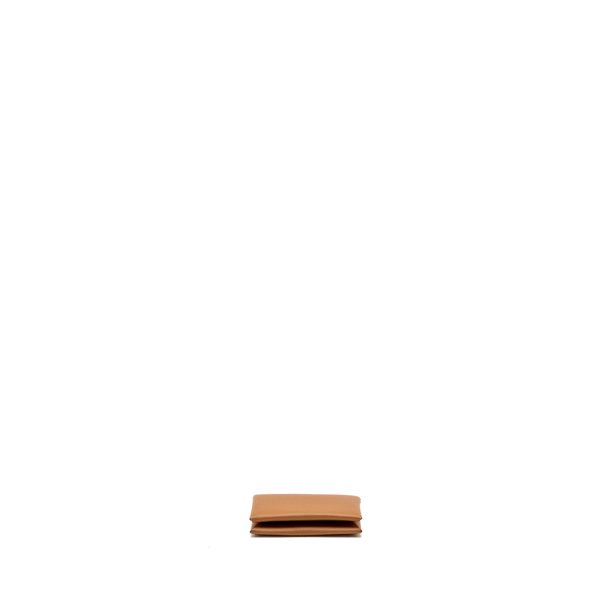 HERMES CALVI CARDHOLDER EPSOM GOLD SHW