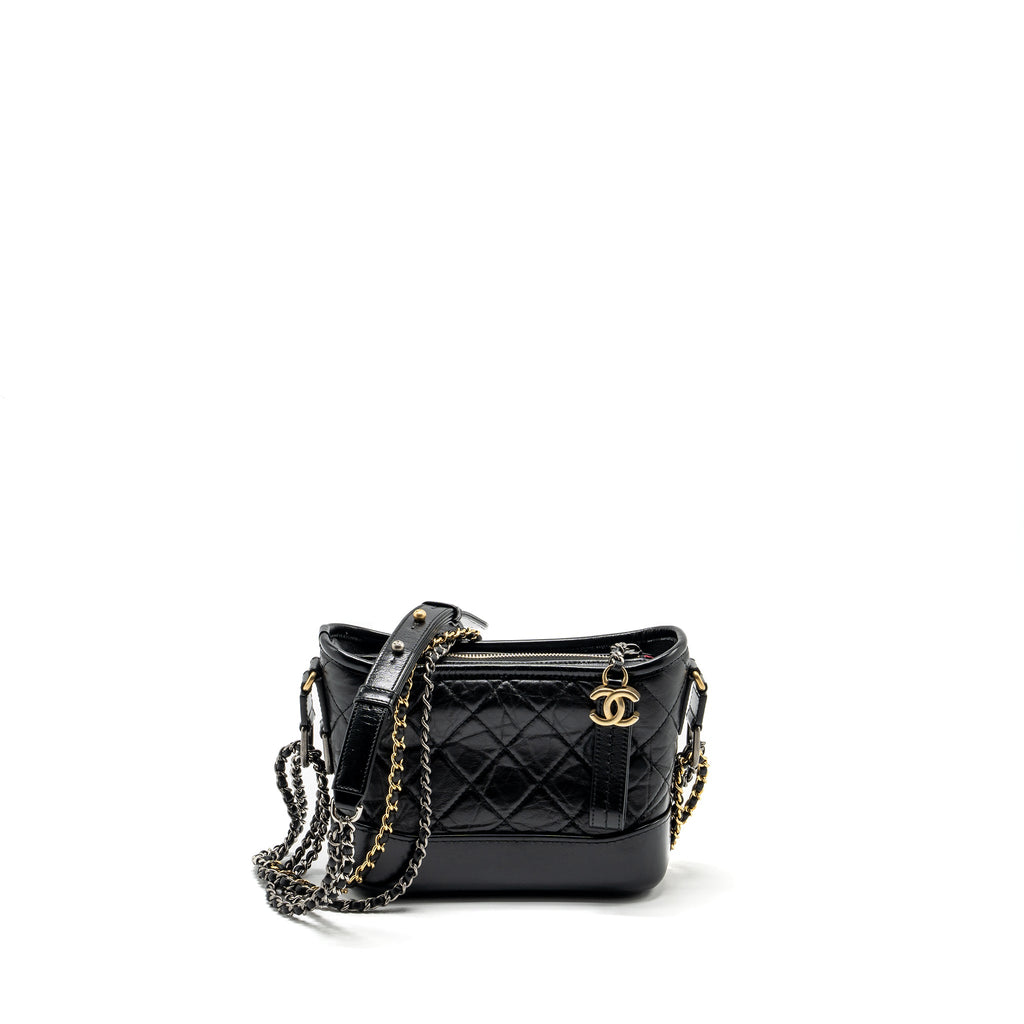 CHANEL SMALL GABRIELLE HOBO BAG CALFSKIN BLACK MULTICOLOUR HARDWARE