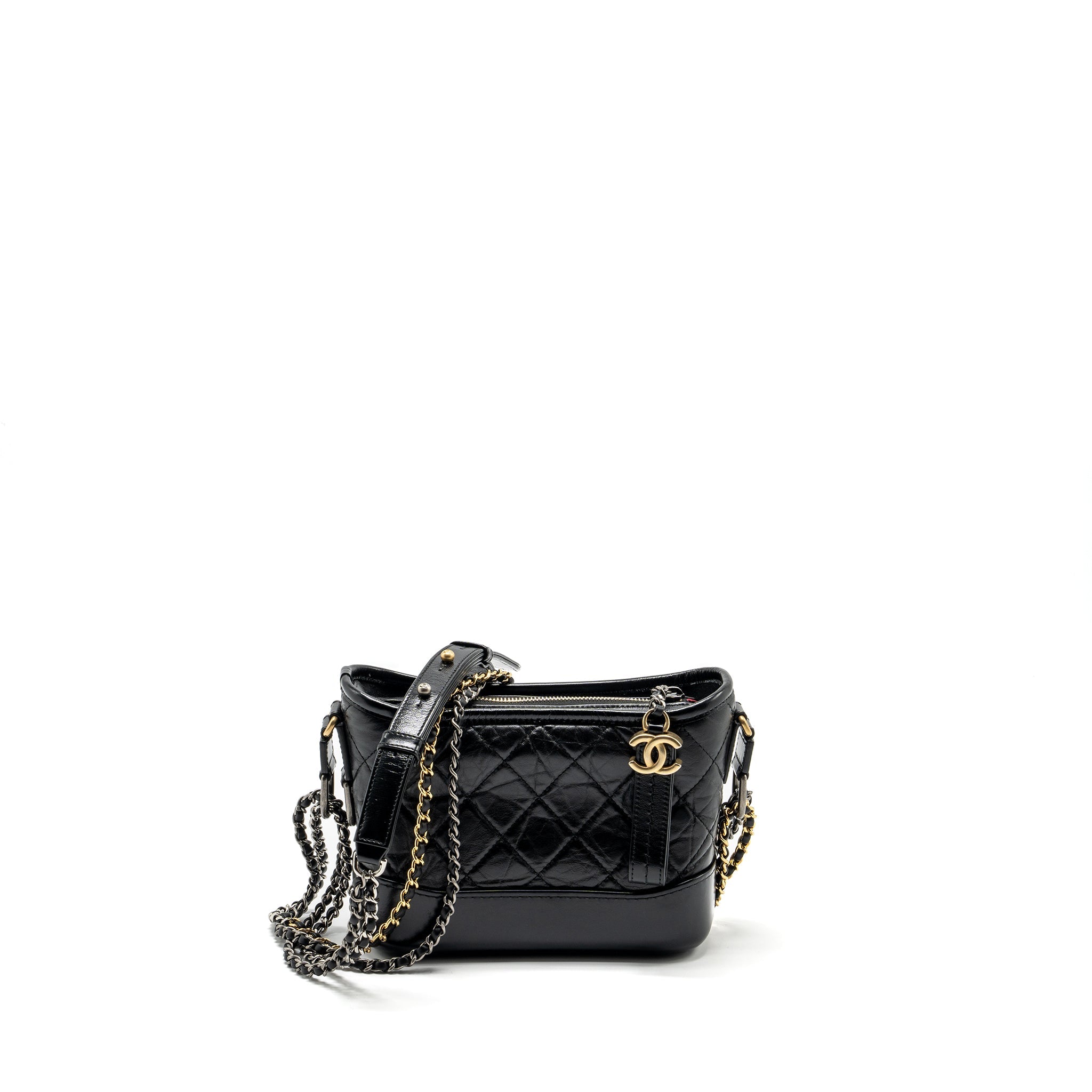 CHANEL SMALL GABRIELLE HOBO BAG CALFSKIN BLACK MULTICOLOUR HARDWARE