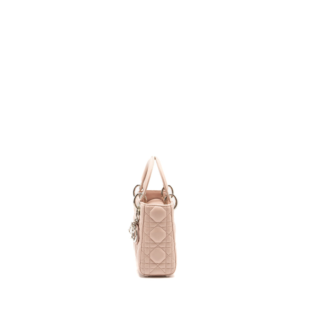 DIOR MINI LADY DIOR CRYSTAL STRAP LIMITED EDITION LAMBSKIN LIGHT PINK SHW