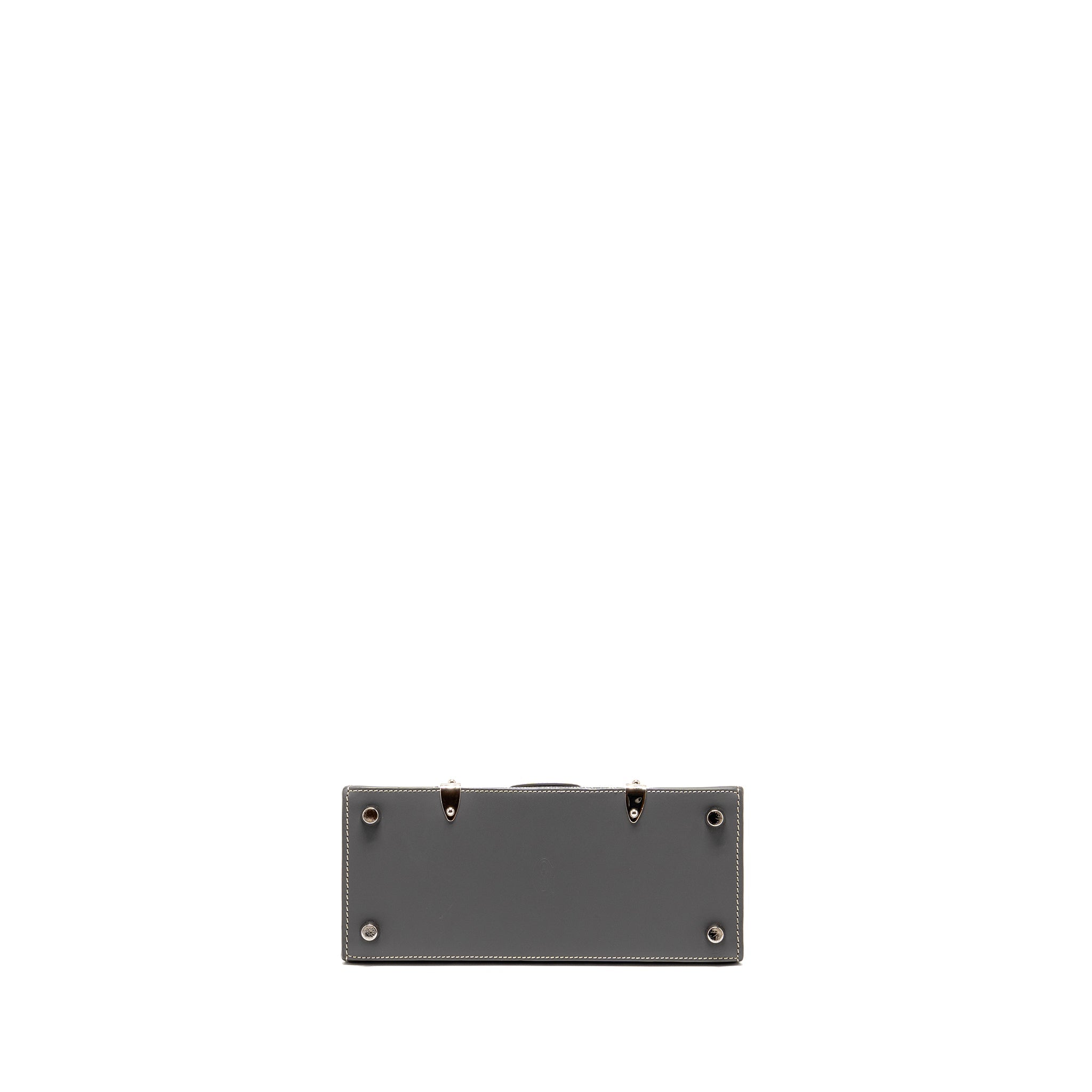 GOYARD SAIGON STRUCTURE MINI BAG GOYARDINE CANVAS/CALFSKIN GREY SHW
