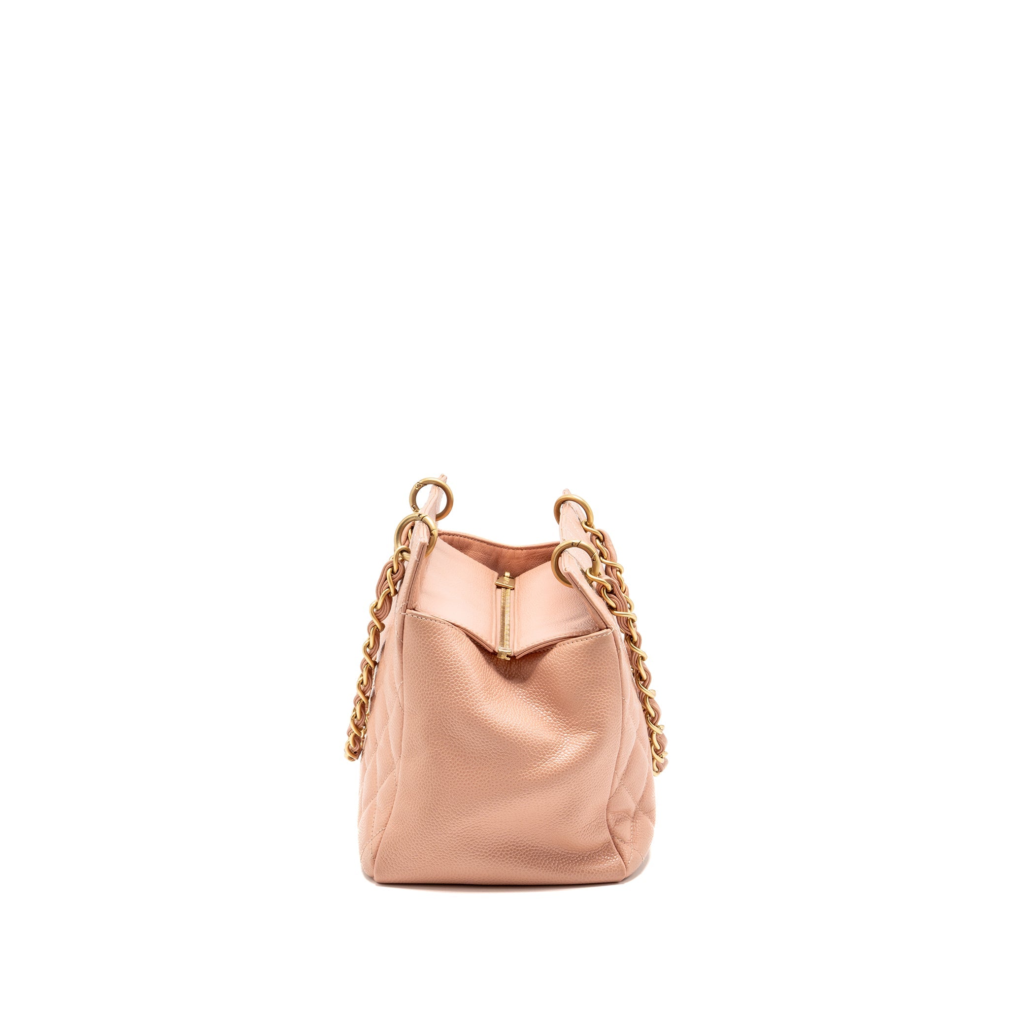 CHANEL PETITE TIMELESS TOTE CHAIN BAG QUILTED CAVIAR PINK GHW
