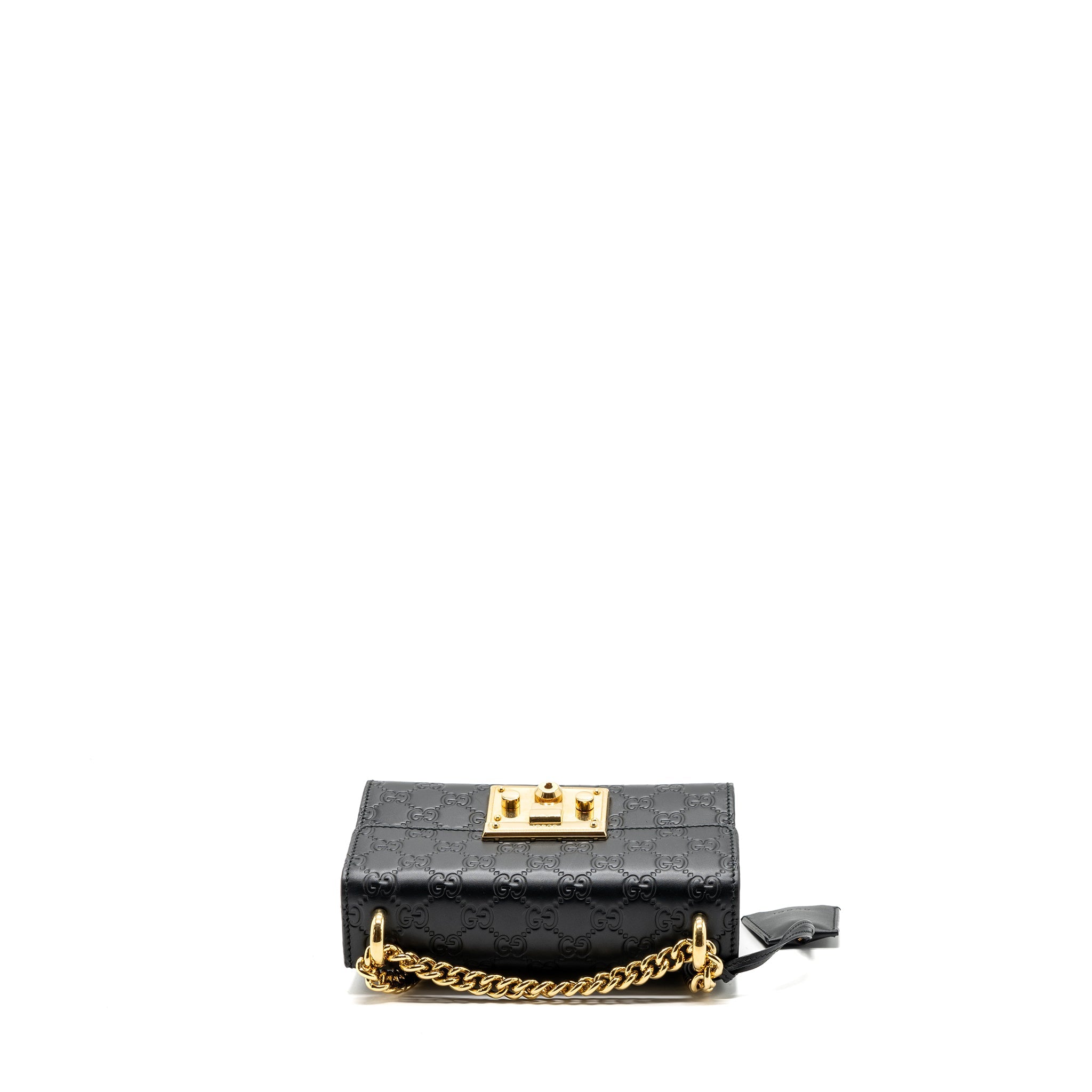 GUCCI SMALL PADLOCK CHAIN BAG CALFSKIN BLACK GHW
