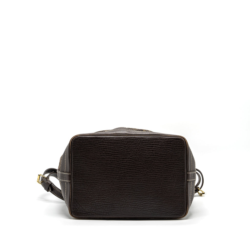 LOUIS VUITTON LIN NOE BAG FABRIC/LEATHER EBENE GHW