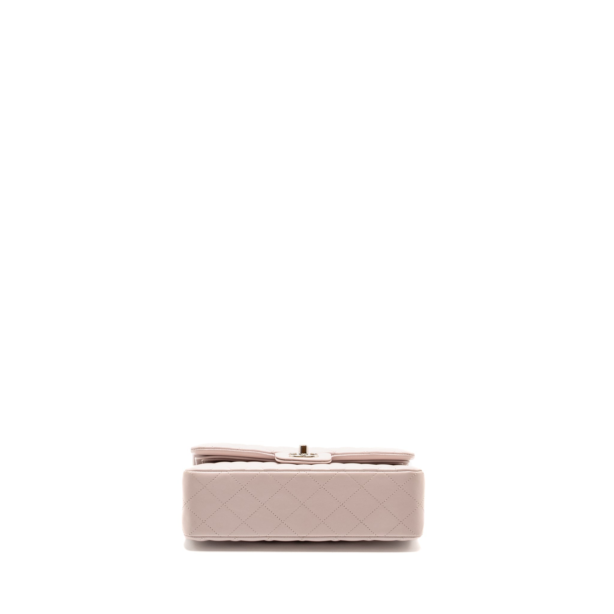 CHANEL SMALL CLASSIC DOUBLE FLAP BAG LAMBSKIN LIGHT PURPLE SHW (MICROCHIP)
