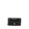 CHANEL MEDIUM CLASSIC DOUBLE FLAP BAG CAVIAR BLACK SHW
